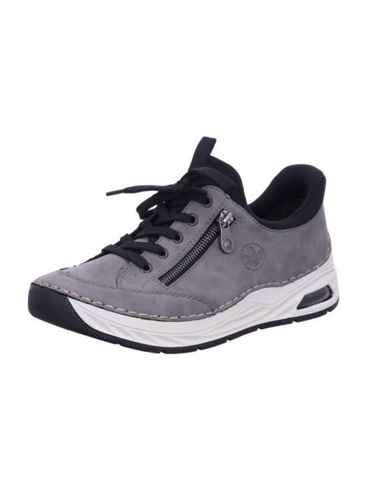 Schnürschuhe in stein/schwarz