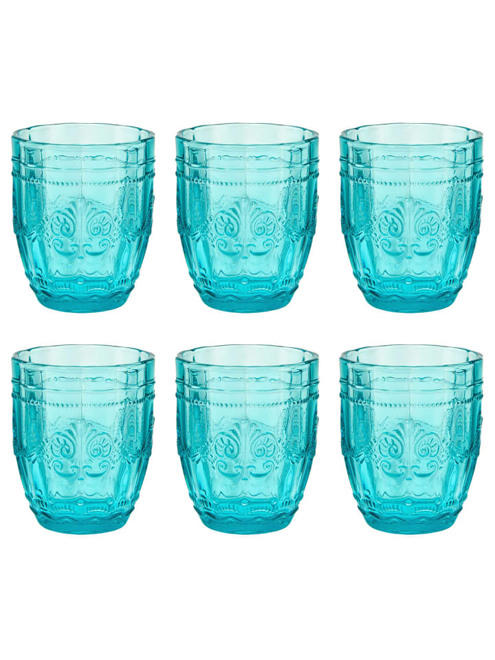 Butlers Trinkglas VICTORIAN 6er-Set in Türkis