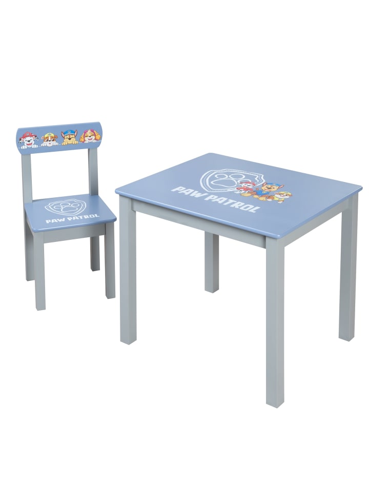 Paw Patrol Sitzgruppe, Holz, Grau/Blau, Tisch & Stuhl, ab 18 Monaten