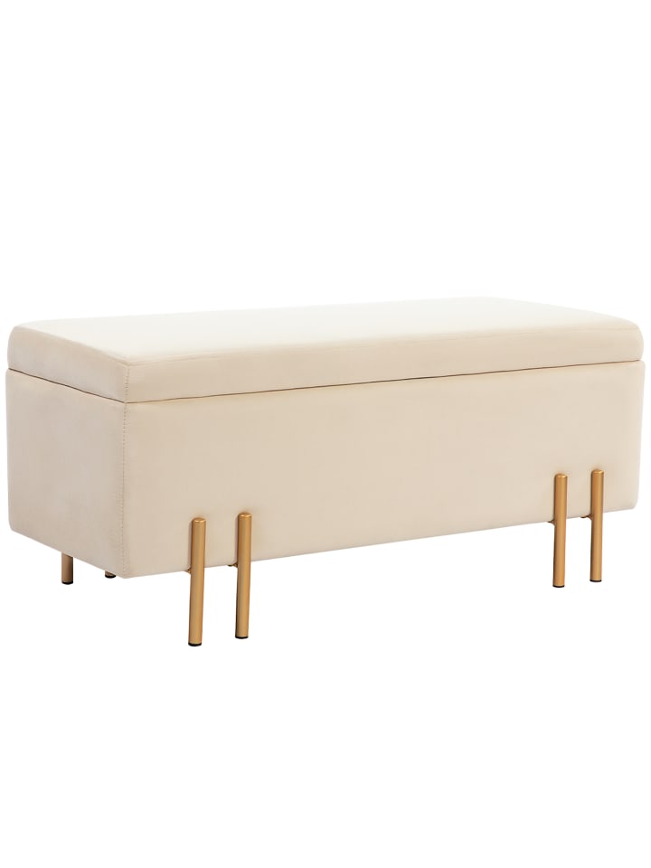 Sitzbank mit Stauraum in Beige 100L x 40B x 42H cm