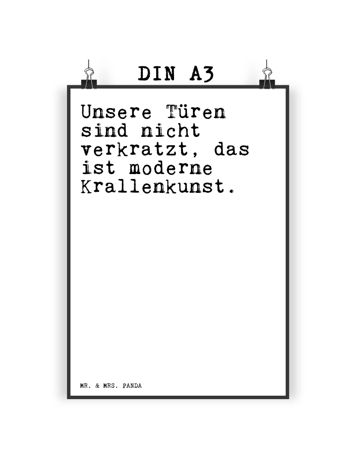 Plakat Unsere Türen sind nicht... mit Spruch in Weiß