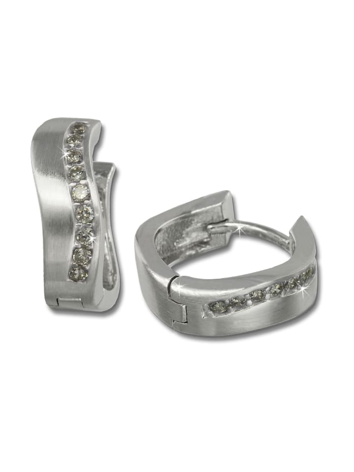 Ohrringe Silber 925 Sterling Silber Welle Creolen