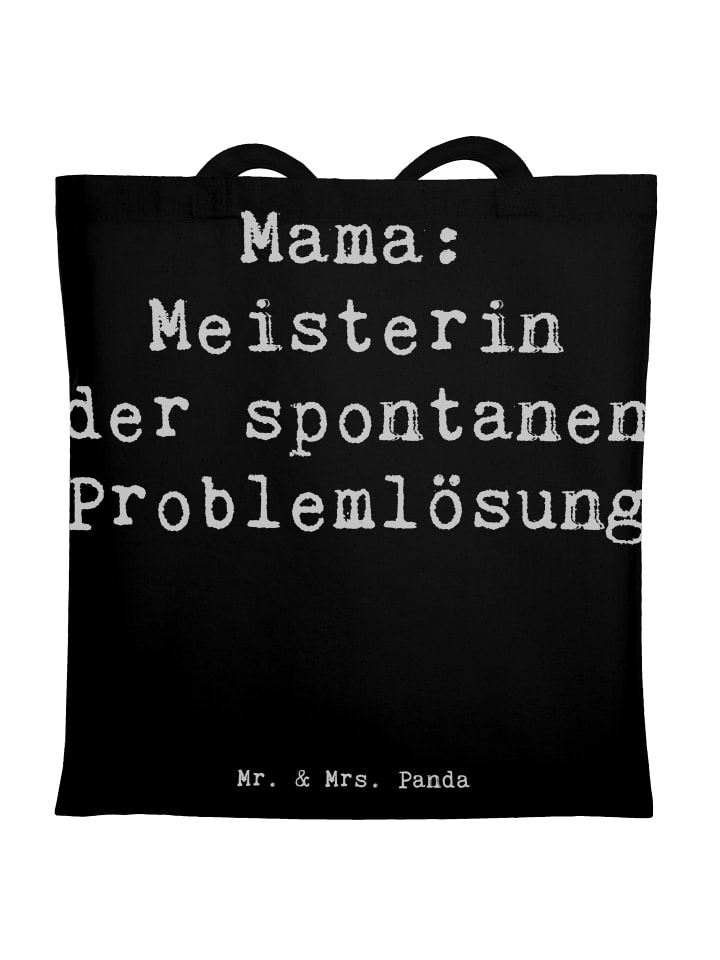 Tragetasche Mama Meisterin mit Spruch in Schwarz