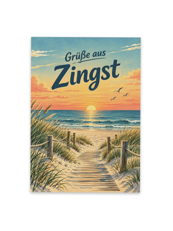 Postkarte Küste nostalgisch Design mit Spruch in Weiß