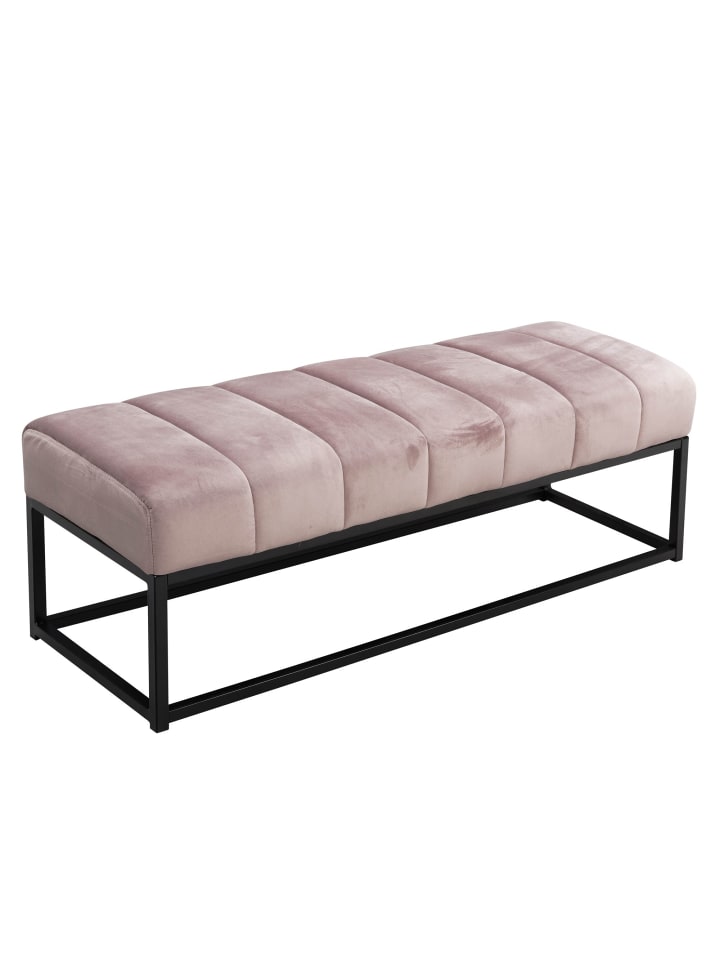 Sitzbänk in Rosa / Samt / 108x40x40