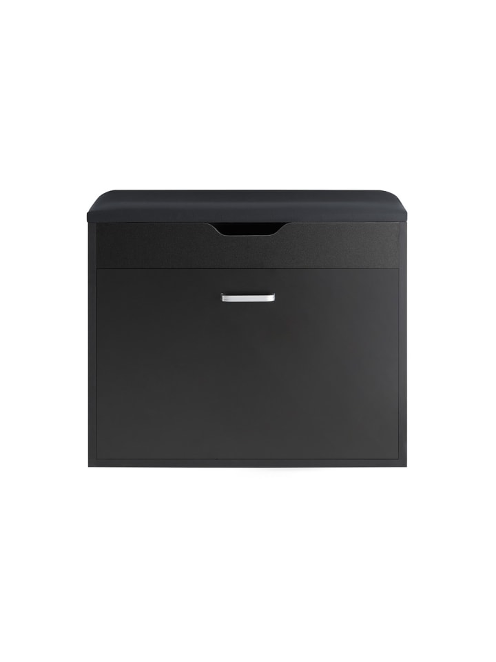 Schuhbank in Matt-Schwarz - (W) 30 x (H) 50 x (L) 60 cm