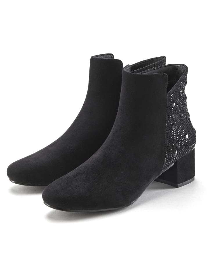 Stiefelette in schwarz/glitzer