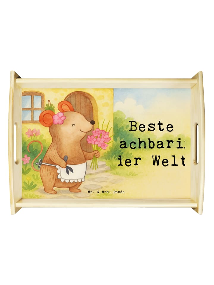 Tablett Maus Beste Nachbarin der Welt Design mi... in Weiß