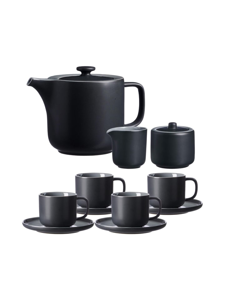 11er Set Teeservice Jasper in Schwarz
