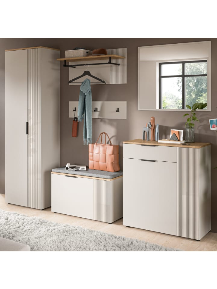 Garderoben-Set 6-teilig Kaschmir Sand und Eiche, Komplett-Set 250 x 190 cm