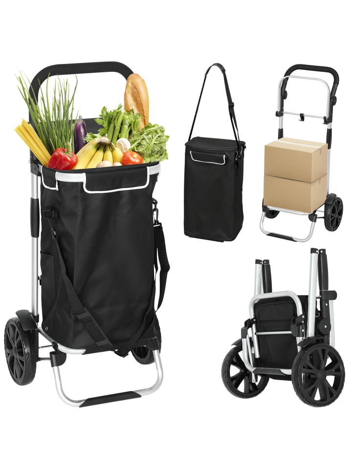 Einkaufswagen in Schwarz 45,5L x 35,5B x 97H cm