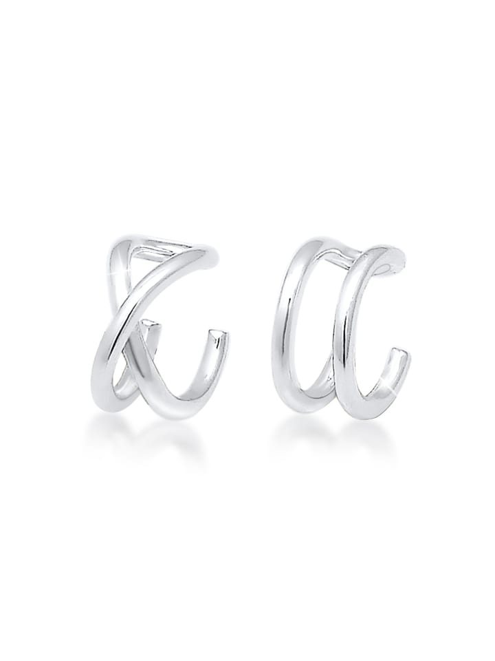 Ohrringe 925 Sterling Silber Kreuz, Geo in Silber