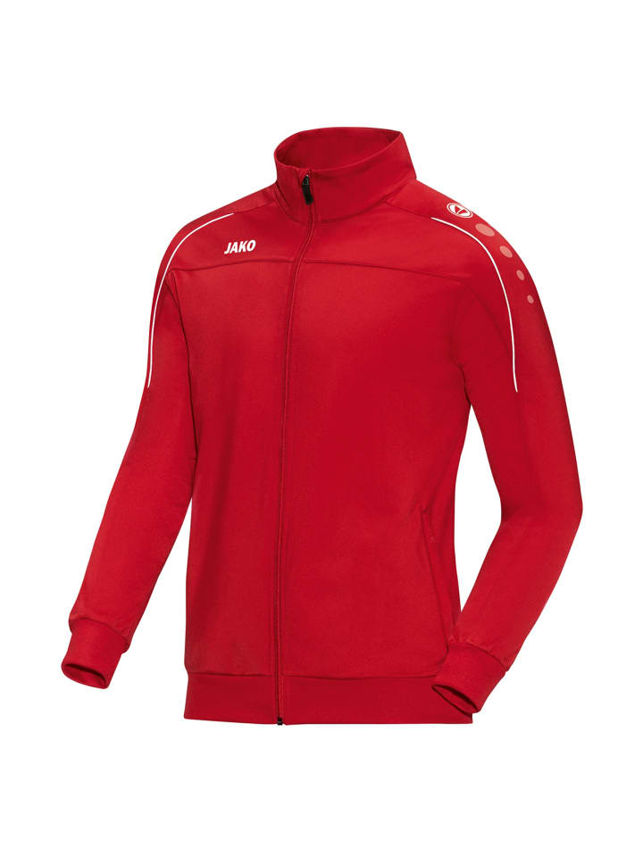 Trainingsjacke mit Reißverschlusstaschen in Rot