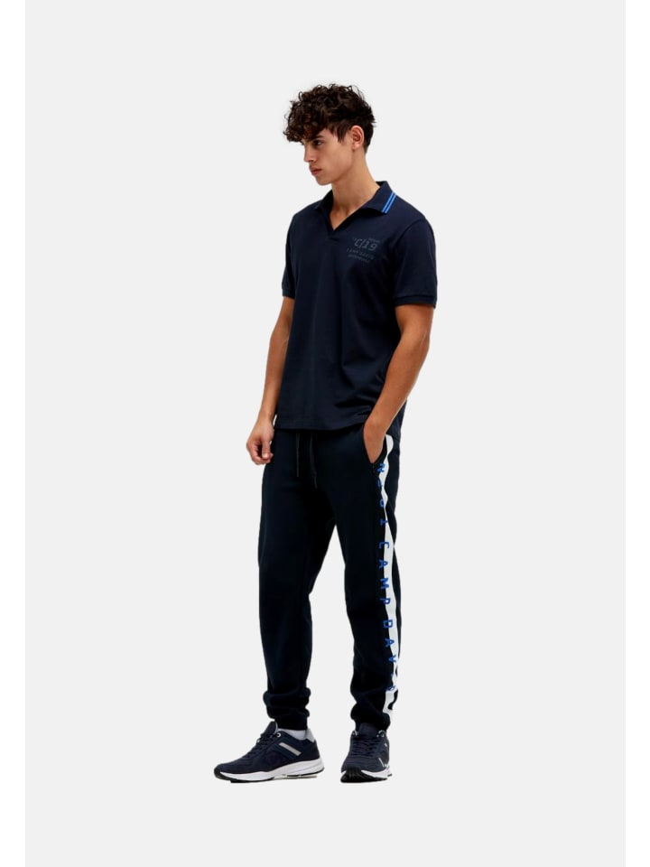 Poloshirt 'Game.Set.Match' in dunkelblau