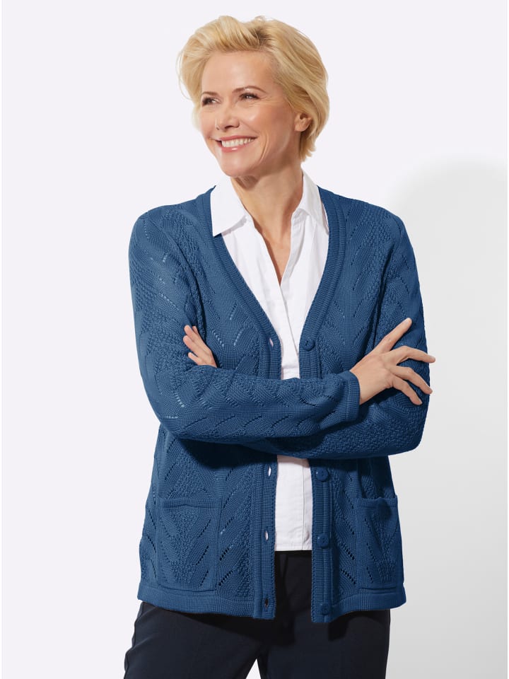 Strickjacke in jeansblau