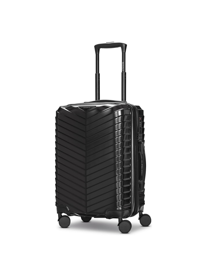 Essentials 18 4 Rollen Kabinentrolley 55 cm mit Dehnfalte metallic-black shiny