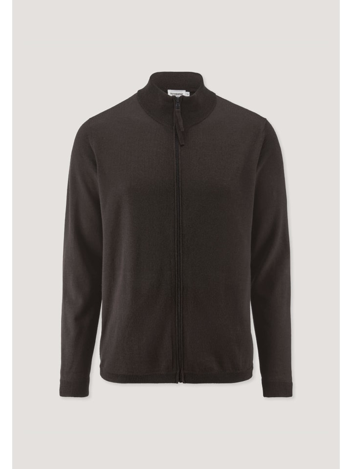 Hessnatur Strickjacke Regular aus reiner Bio-Merinowolle in kakao braun