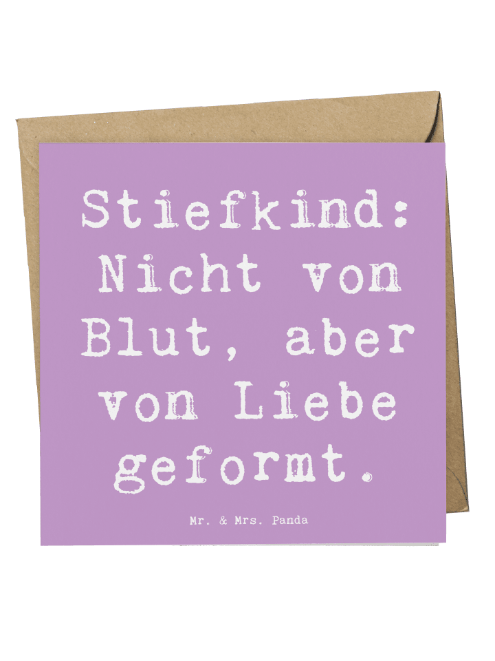 Deluxe Karte Stiefkind von Liebe mit Spruch in Lavendeltraum