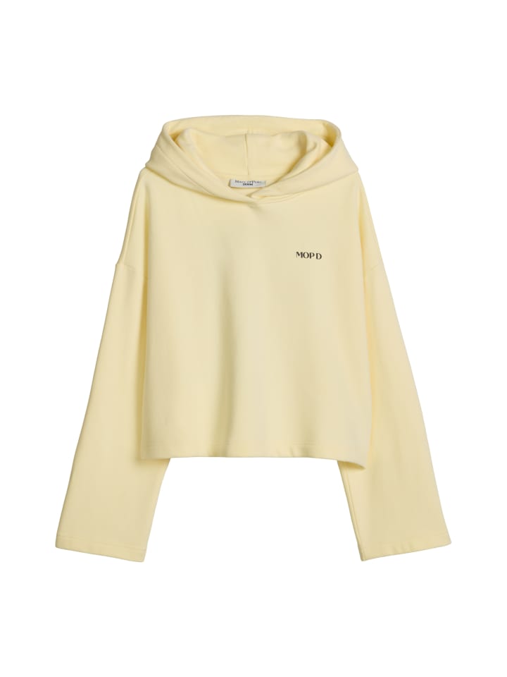 Hoodie cropped in Butter Yellow