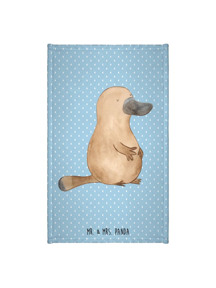 Handtuch Schnabeltier Mut ohne Spruch in Blau Pastell