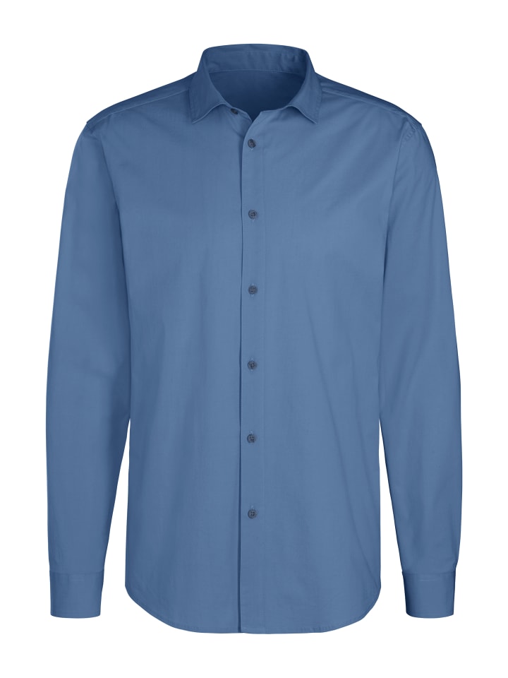 Langarmhemd in blau