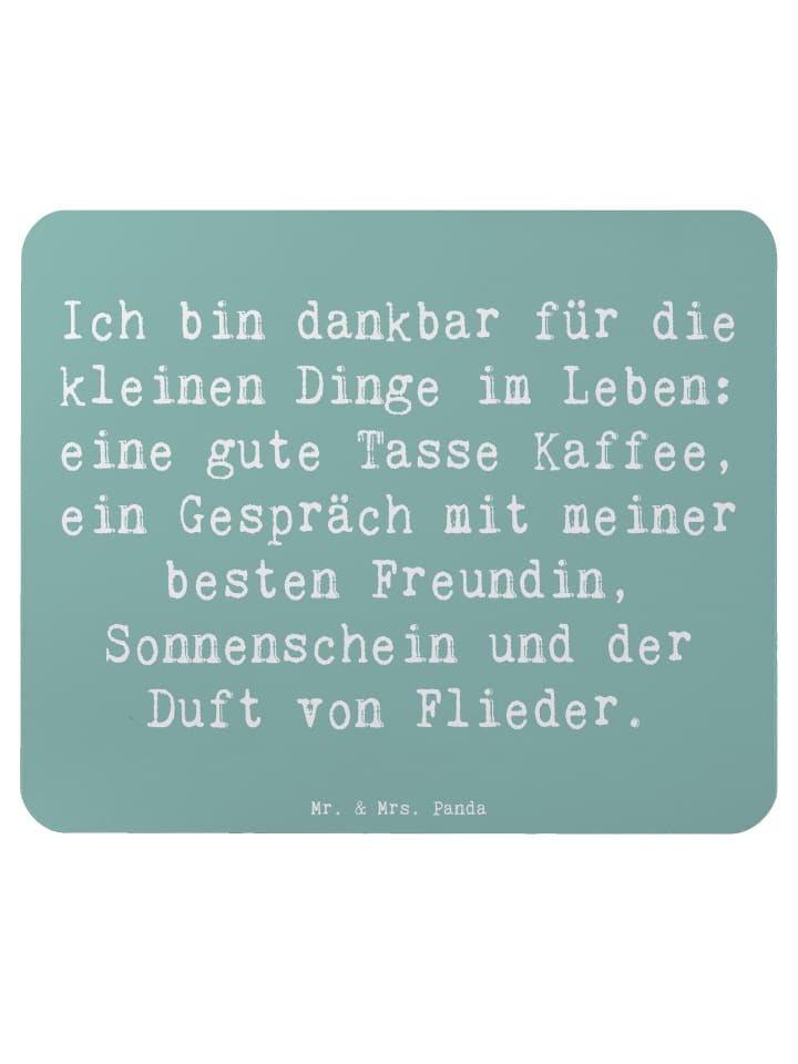 Maus-Pad Spruch Dankbarkeit für kleine Dinge mi... in Meeresbrise