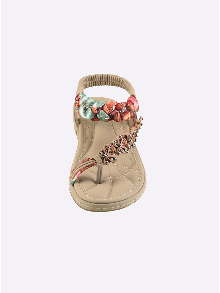 Sandale in beige-bunt