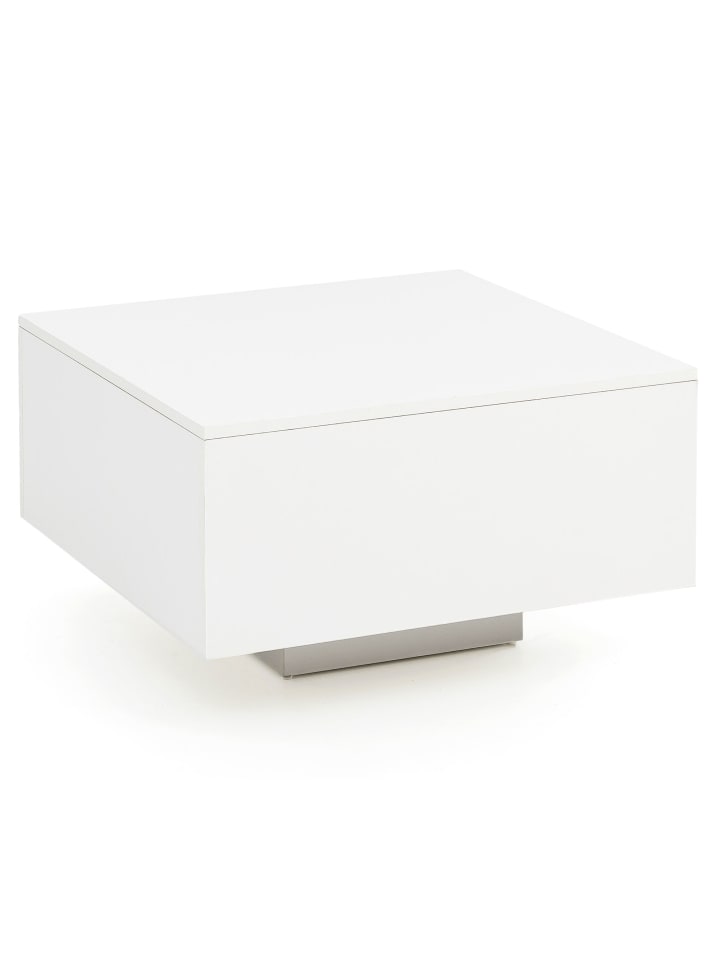 Couchtisch in Weiß / Spanplatte / 60x60x35