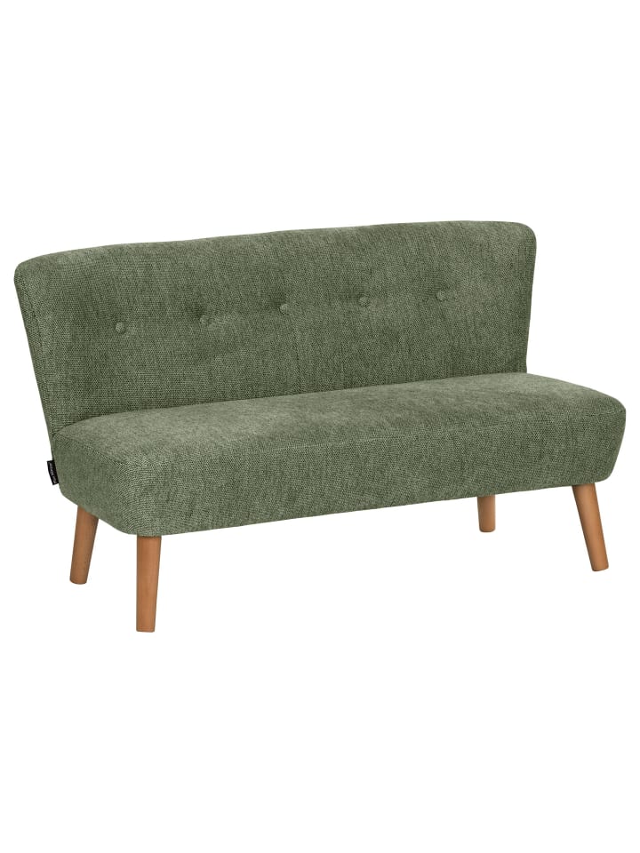 KINDERSOFA 2-Sitzer Katya Flachgewebe grün