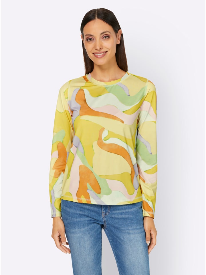 Druck-Shirt in pistazie-limone-bedruckt