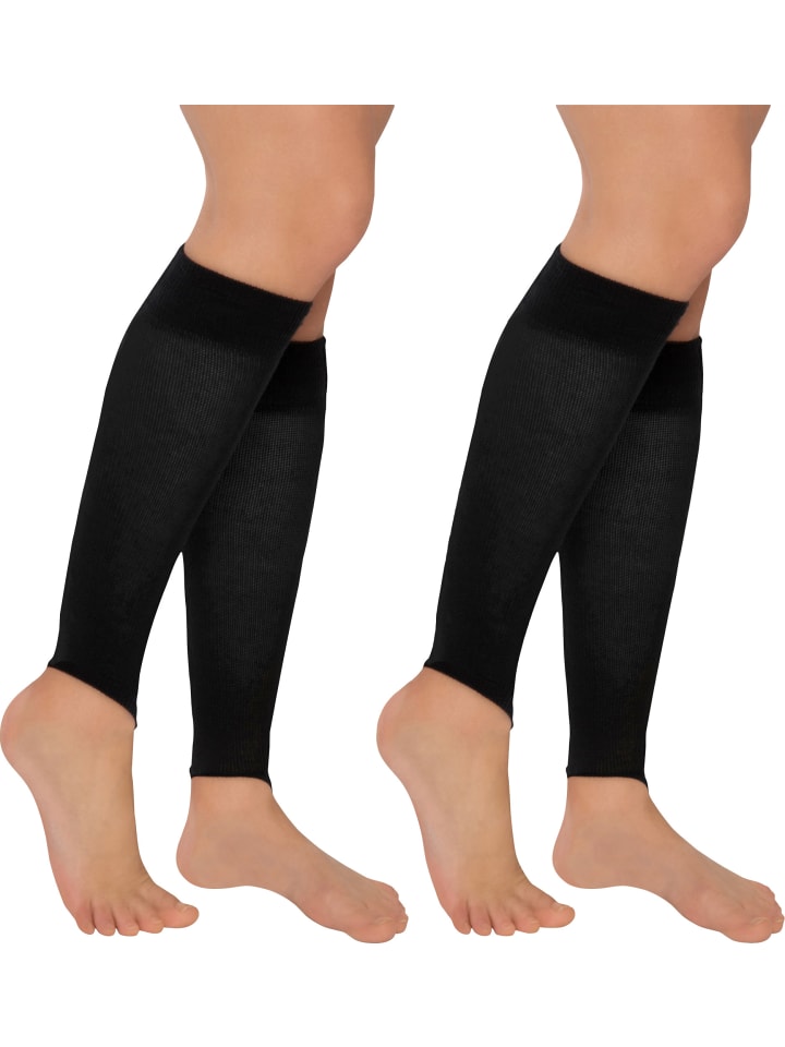 Unisex Stütz-Stulpen, 2 Paar in schwarz
