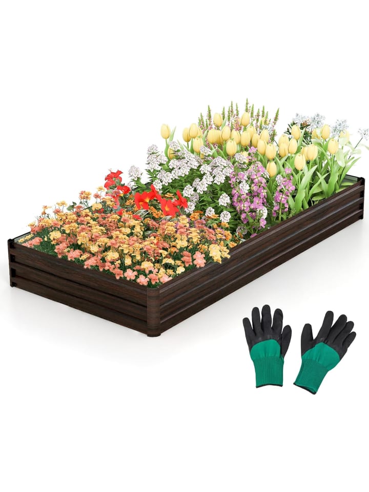 Hochbeet Metall 240cm in Braun