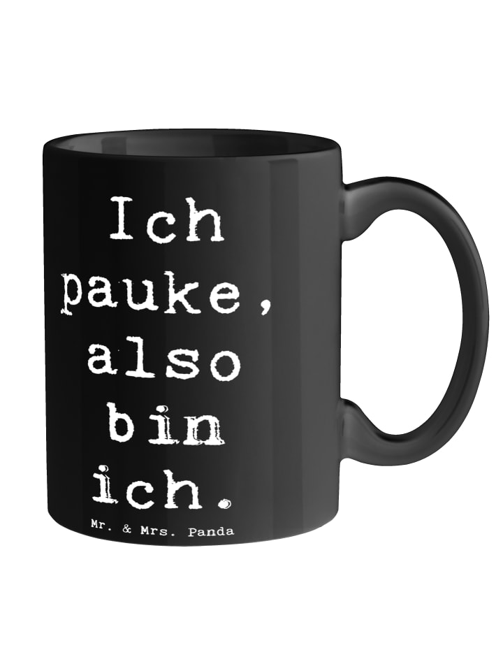 Tasse Pauken Motivation mit Spruch in Schwarz