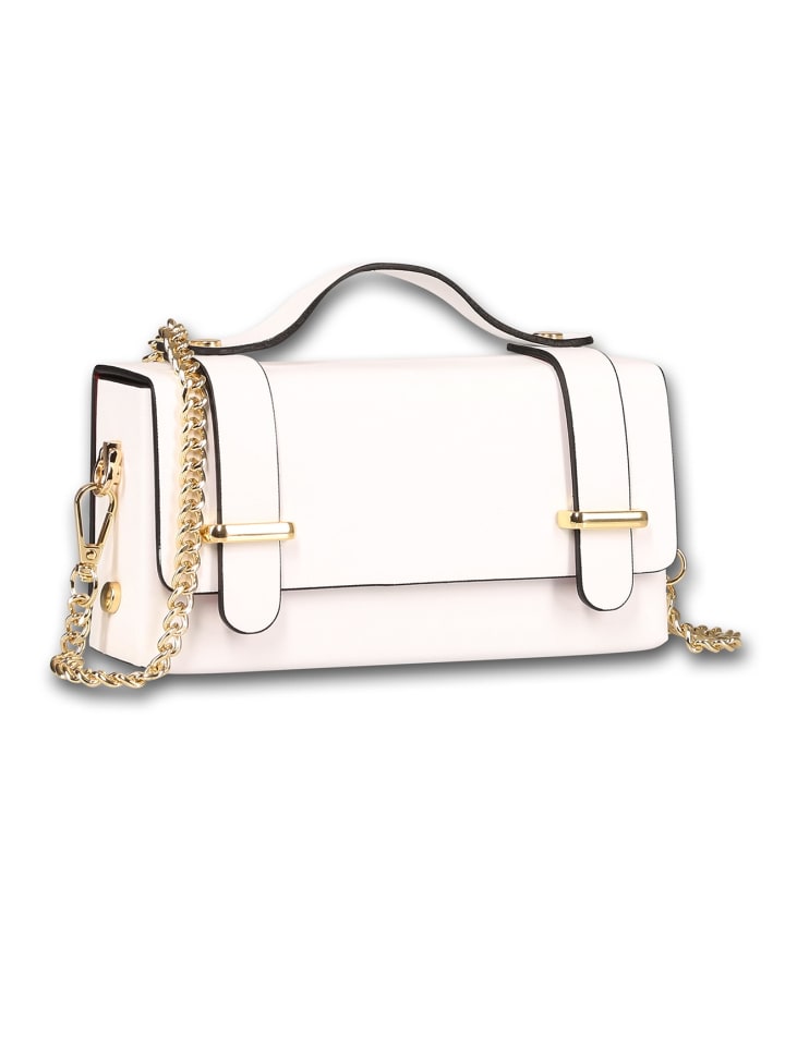 Leder Handtasche Toscanto Tasche weiß ca. 19cm