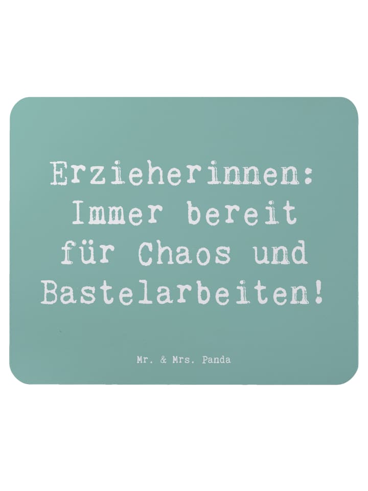 Mouse Pad Spruch Erzieherin Chaos mit Spruch in Meeresbrise