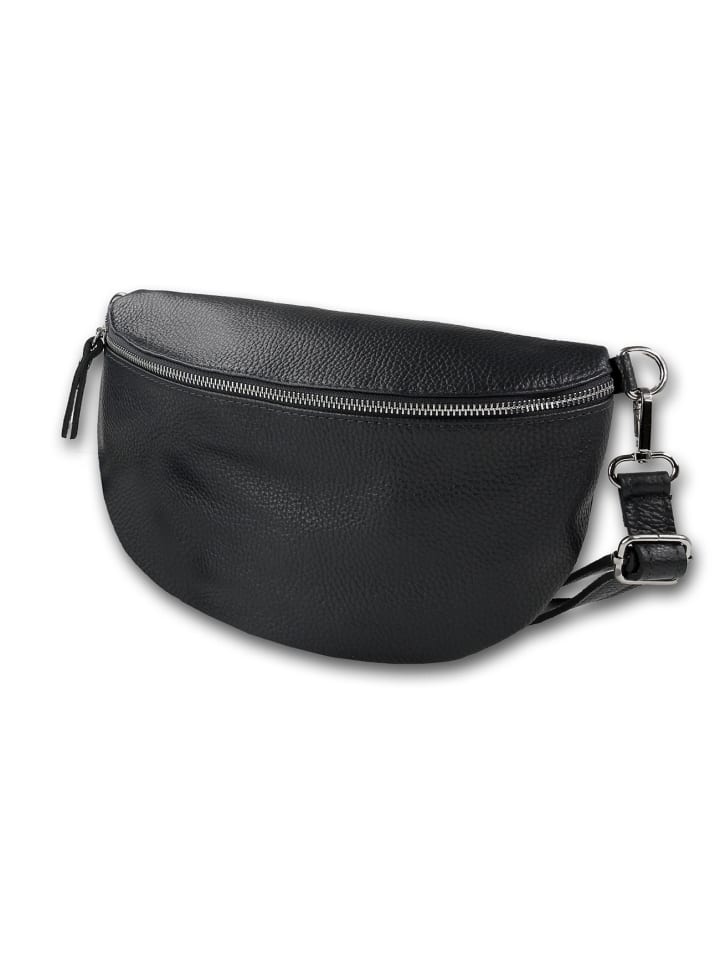 Leder Gürteltasche Toscanto Tasche schwarz ca. 29cm