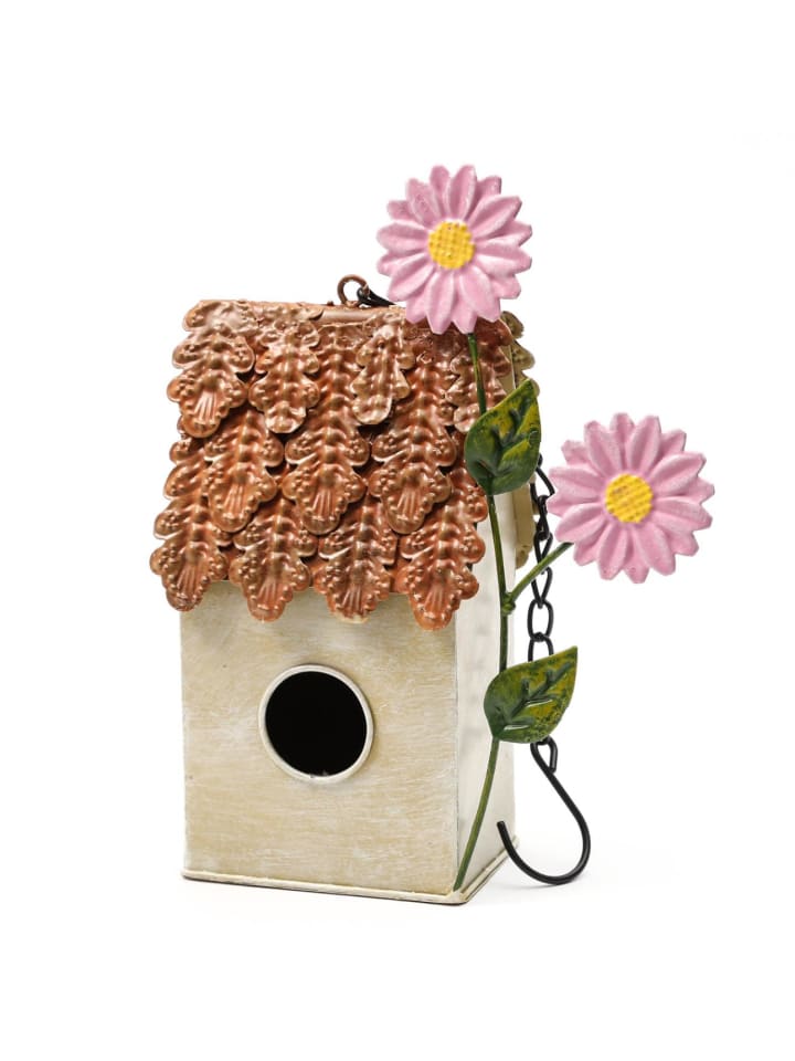 Deko Vogelhaus Nistkasten H. 25,8cm in beige