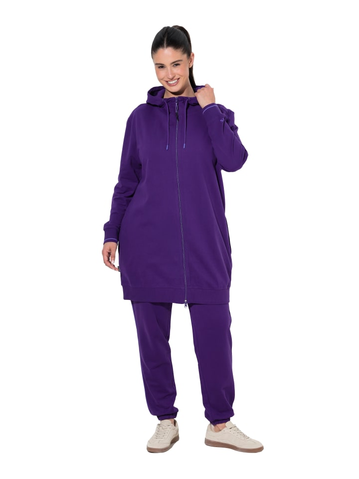 Sweatjacke in tiefes violett