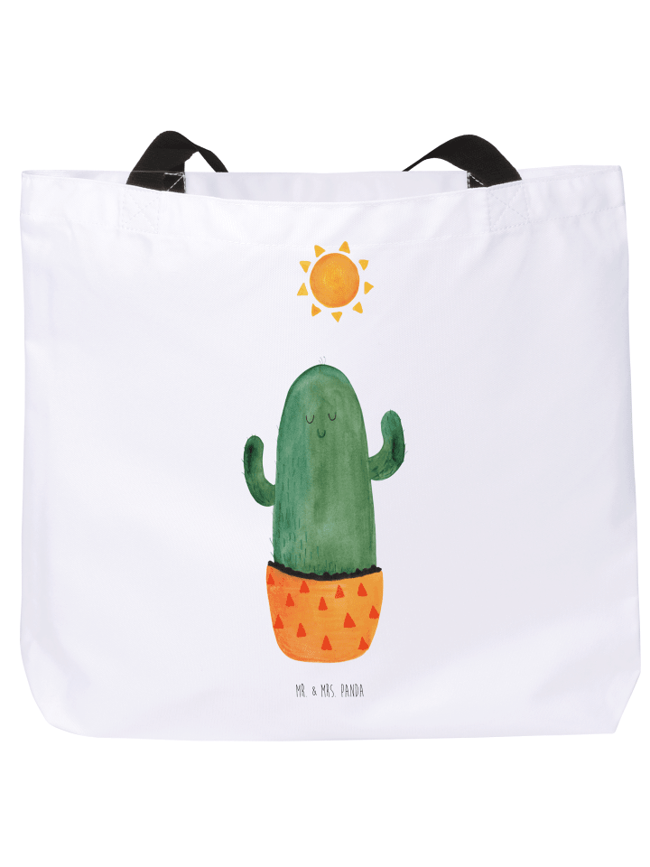 Shopper Kaktus Sonne ohne Spruch in Weiß