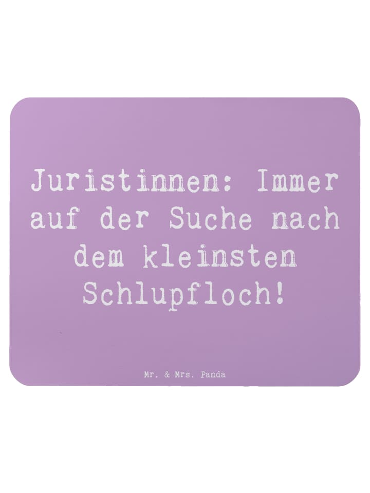 Mauspad Spruch Juristin Schlupfloch mit Spruch in Lavendeltraum