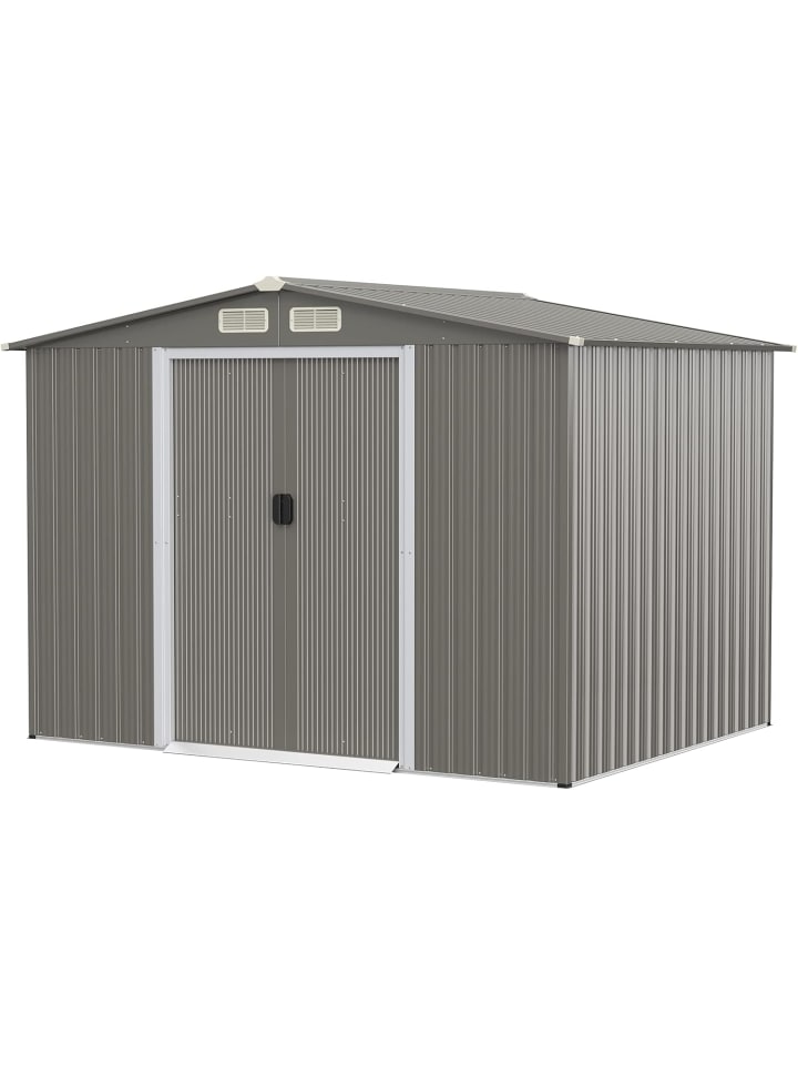 Gerätehaus Metall 8,59 m³ Türgröße: 104x156cm in Grau
