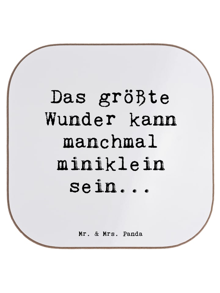 Untersetzer Spruch Wunder Entdecken mit Spruch in Weiß