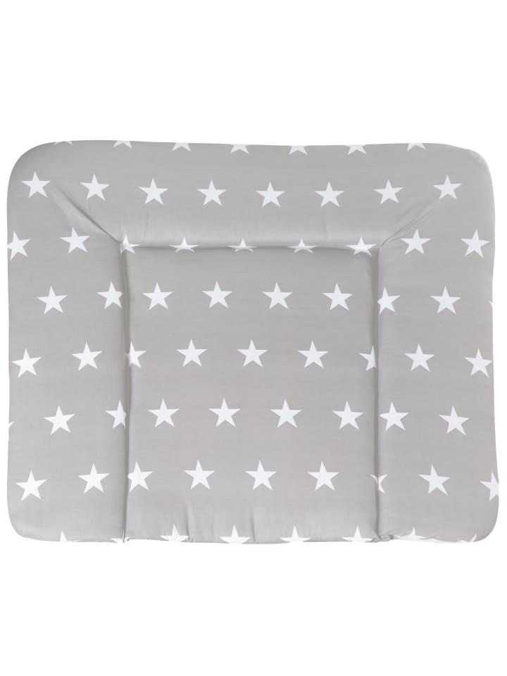 Wickelauflage 'Little Stars' - Sternmotiv auf Folie - Grau / Weiß