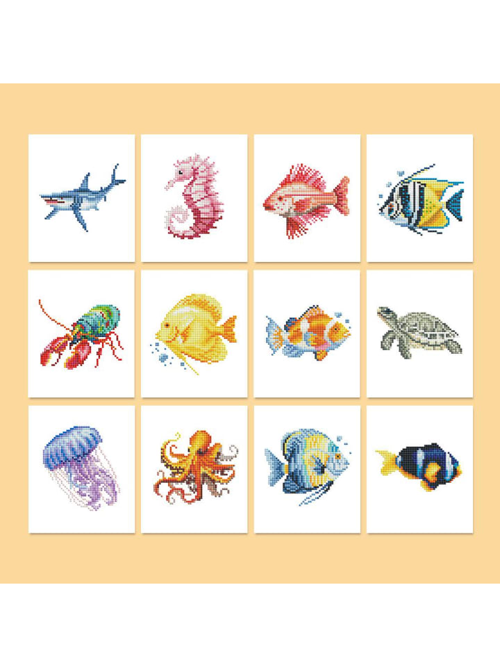 Mini Diamond Painting Mini s 12er Set-"Meeresfreunde"