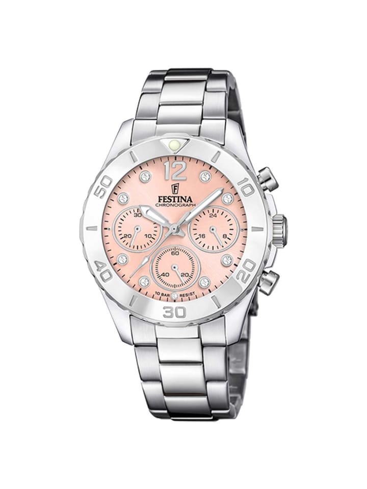 Damenuhr silber rosa 39mm