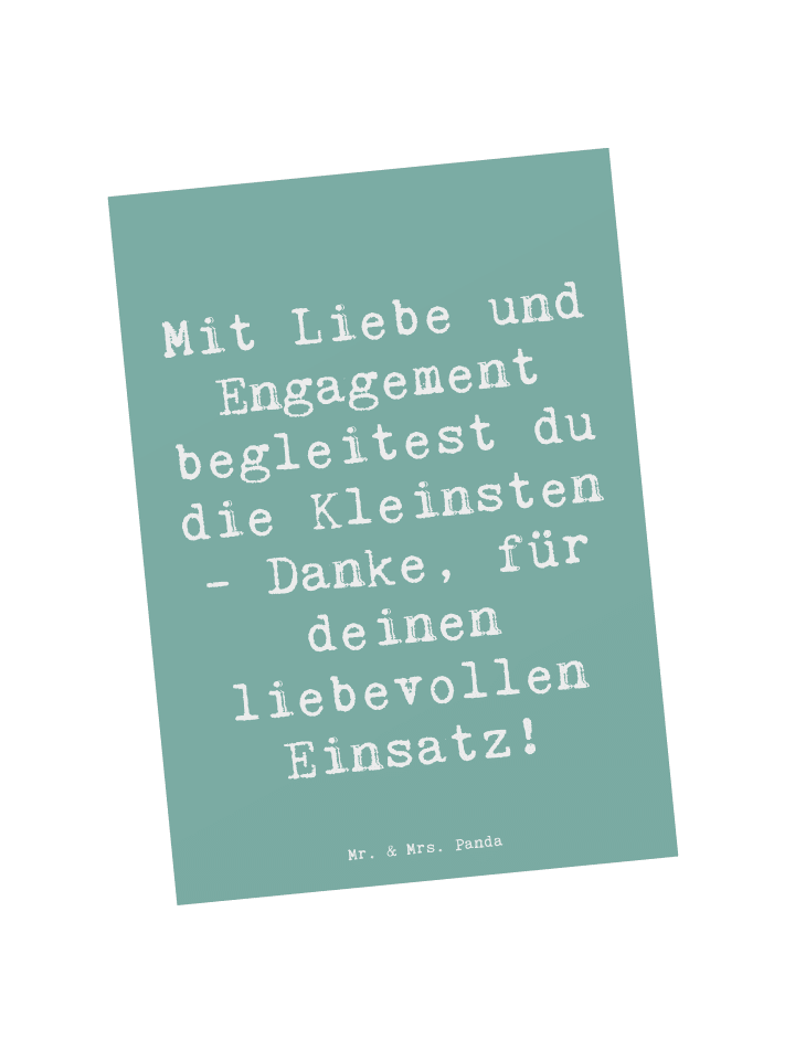 Postkarte Spruch Liebevolle Erzieher mit Spruch in Meeresbrise