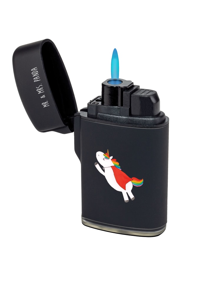 Sturmfeuerzeug Einhorn Super ohne Spruch in Schwarz