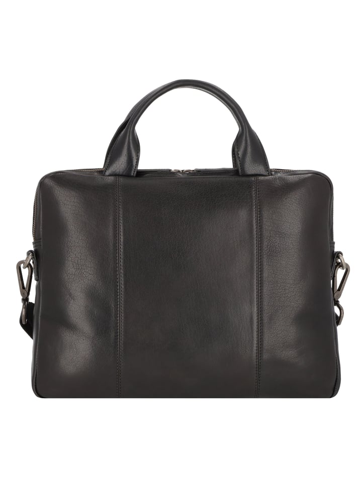 Roma Aktentasche Leder 38 cm Laptopfach schwarz