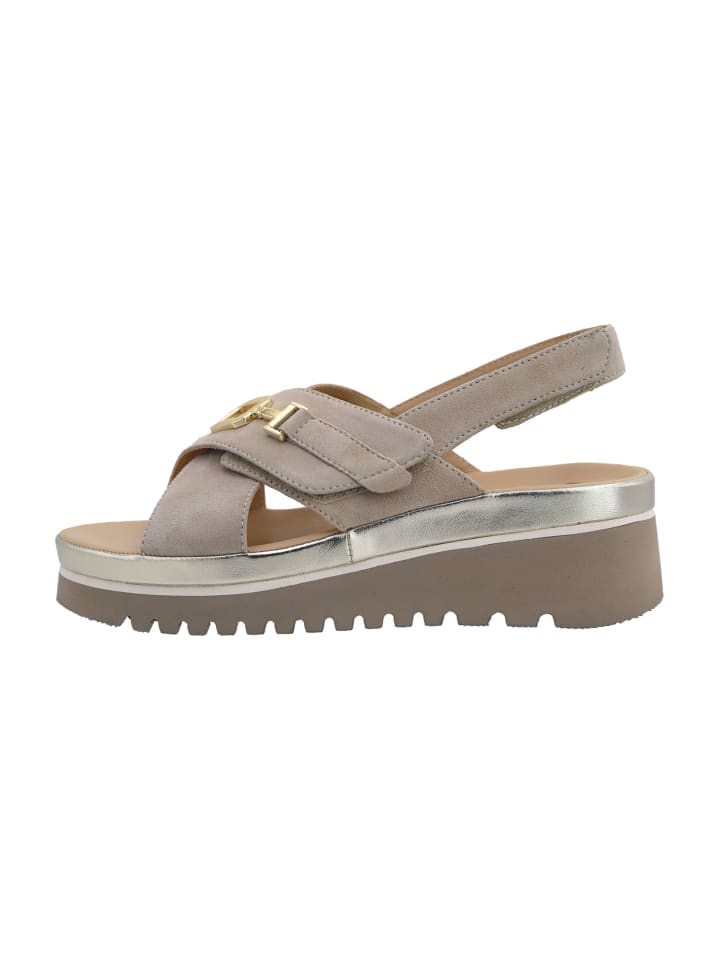 Keilsandaletten in Beige