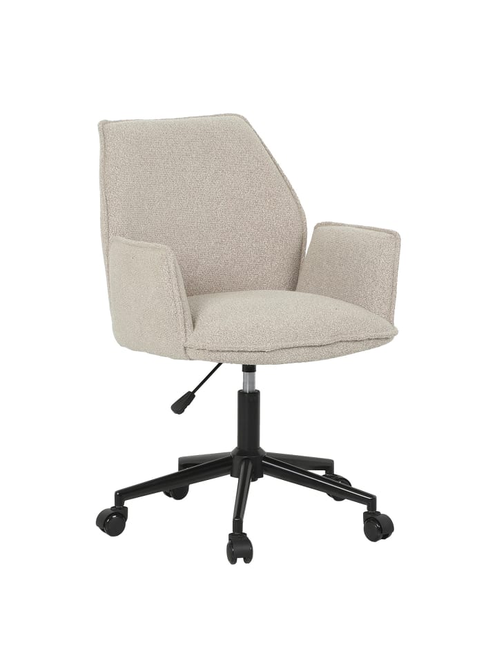 home24 Bürodrehstuhl aus Metall und Textil in Beige - 62 x 57 x 85 cm in Beige